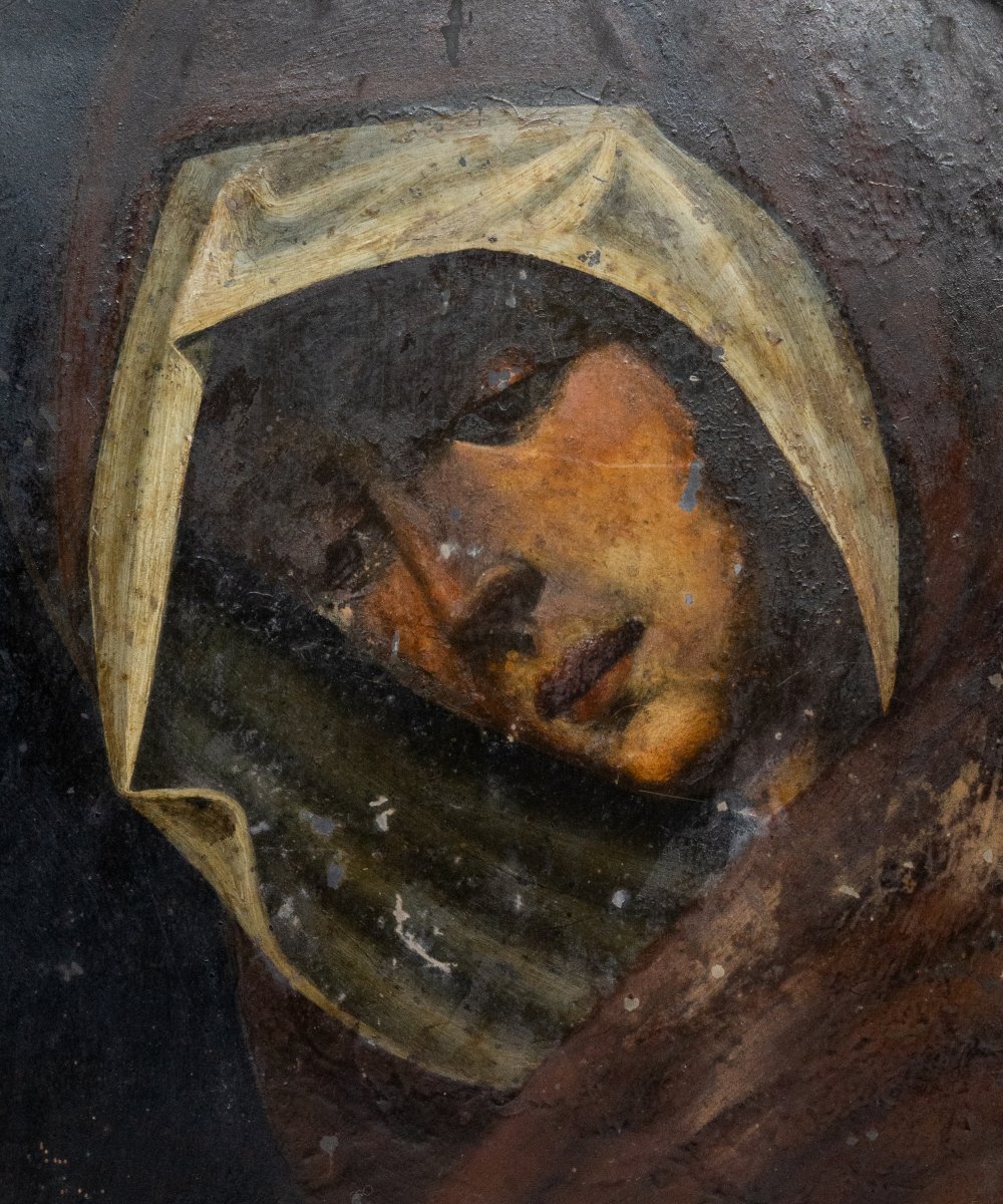 Madonna Dipinta Su Lavagna - XVII Secolo-photo-2